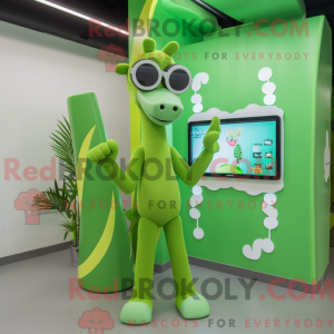 Grön giraffmaskot drakt...