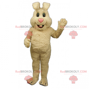 Mascota de conejo beige con nariz rosada - Redbrokoly.com