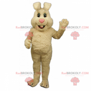 Beige kaninmaskot med rosa näsa - Redbrokoly.com
