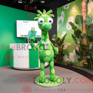 Grön giraffmaskot drakt...
