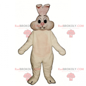 Mascote coelho branco com nariz rosa - Redbrokoly.com