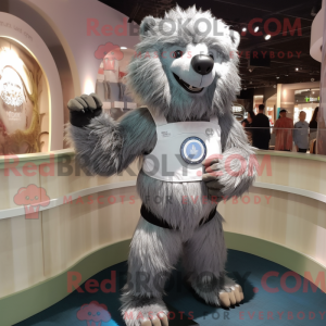 Silver Sloth Bear mascot...
