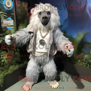 Sølv Sloth Bear maskot...