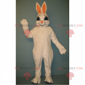 White rabbit mascot with large mustaches - Redbrokoly.com