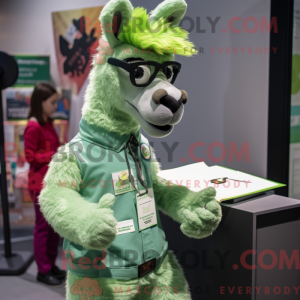Groen lama-mascottekostuum...