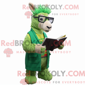 Green Llama mascot costume...