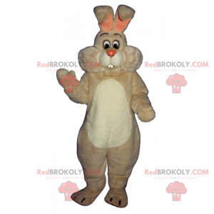 Biały królik maskotka z dużymi policzkami - Redbrokoly.com