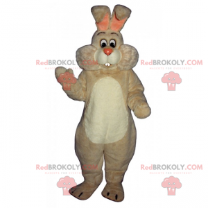 Mascote coelho branco com bochechas grandes - Redbrokoly.com