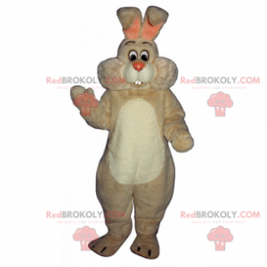 Maskot bílého králíka s velkými tvářemi - Redbrokoly.com