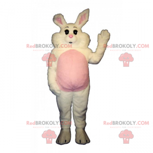 Mascotte de lapin blanc aux grosses joues douces -