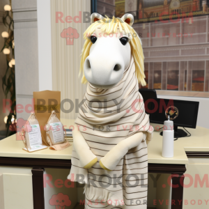 Cream Quagga maskot kostume...