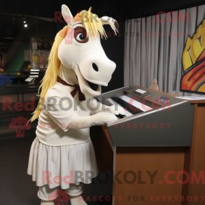 Cream Quagga maskot kostume...