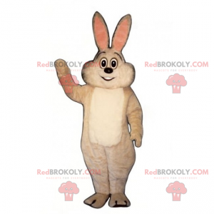 Mascote coelho branco com orelhas rosa - Redbrokoly.com