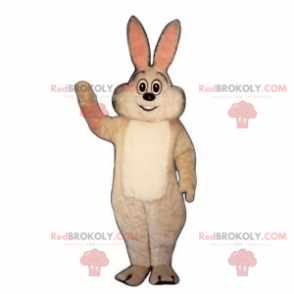 Bílý králík maskot s růžovými ušima - Redbrokoly.com