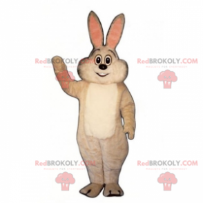 White rabbit mascot with pink ears - Redbrokoly.com