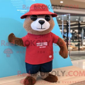 Red Otter-mascottekostuum...
