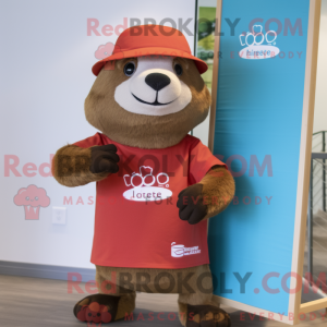 Red Otter-mascottekostuum...