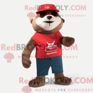 Red Otter-mascottekostuum...