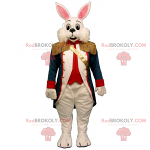 Mascotte de lapin blanc avec manteau du 17e siècle -