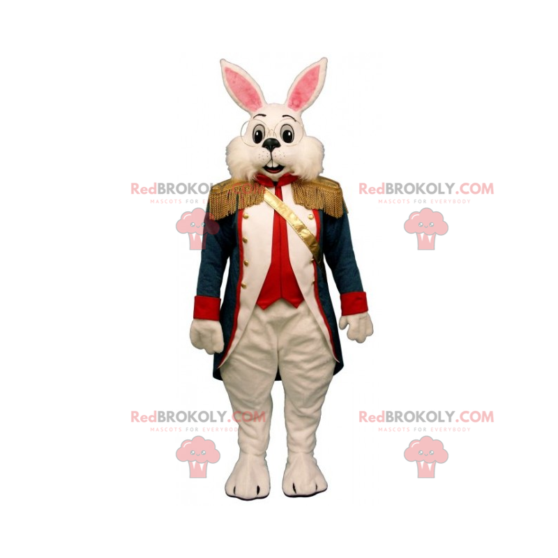 White rabbit mascot with 17th century coat - Redbrokoly.com