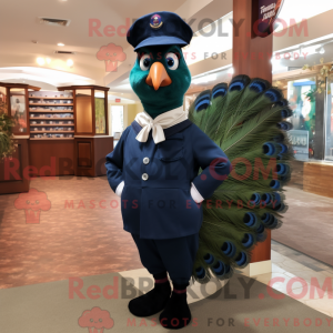 Navy Peacock maskot kostume...