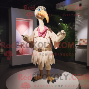 Beige Flamingo Maskottchen...