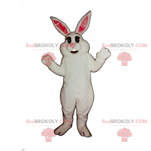 Klassieke witte konijn mascotte - Redbrokoly.com