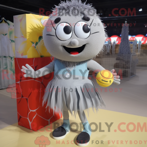 Grå Volleyball Net maskot...