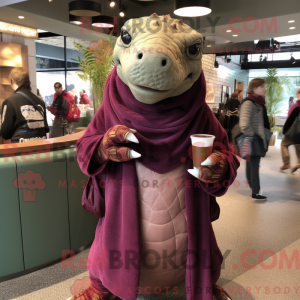 Maroon Komodo Dragon mascot...