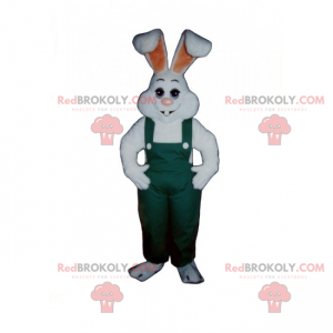 White rabbit mascot overalls - Redbrokoly.com