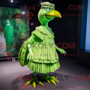 Lime Green Dodo Bird maskot...