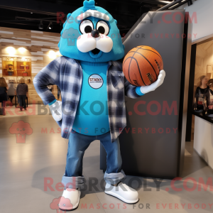 Cyan Basketball Ball maskot...