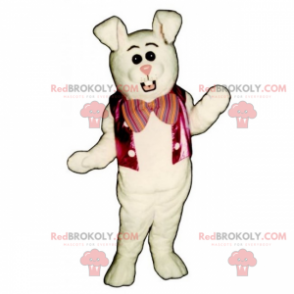 White rabbit mascot jacket and pink bow - Redbrokoly.com