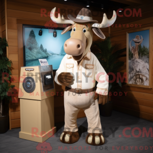 Cream Moose maskot kostume...