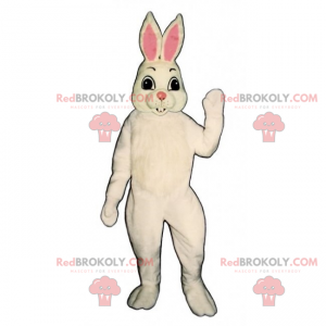 Mascota de conejo blanco y orejas rosadas - Redbrokoly.com