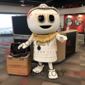 Fantasia de mascote de enchiladas bege com macacão e pastas - Enchiladas mascotes - REBROKO_254337 - RedBrokoly.com