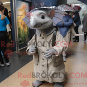 Grå Armadillo maskot...