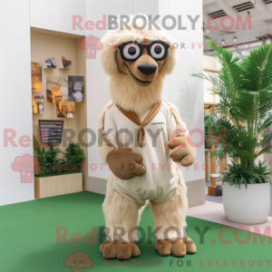Beige Camel mascottekostuum...
