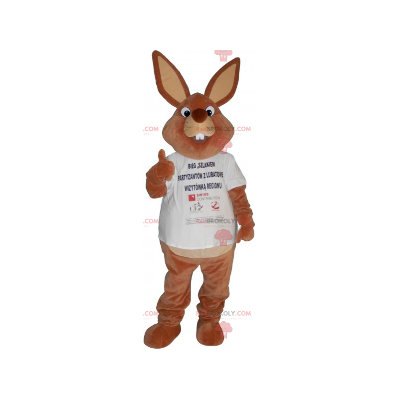 Królik maskotka w koszulce - Redbrokoly.com Królik maskotka w koszulce - Redbrokoly.com