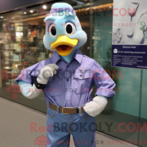 Lavendel gjess maskot drakt...