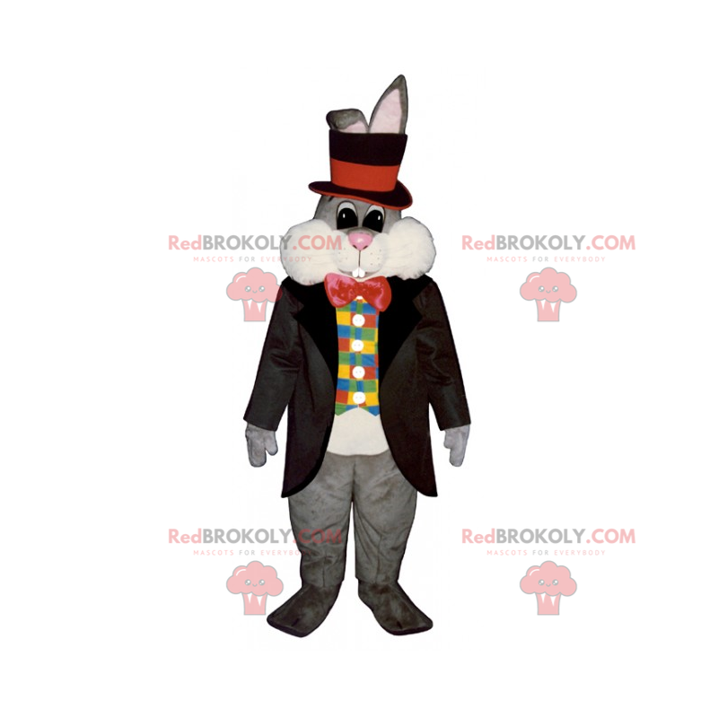 Konijnmascotte gekleed als goochelaar - Redbrokoly.com