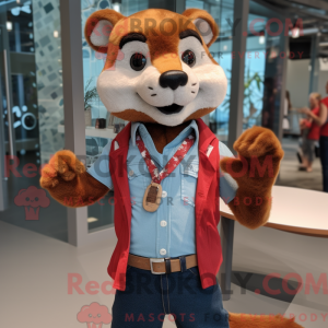 Red Weasel-mascottekostuum...