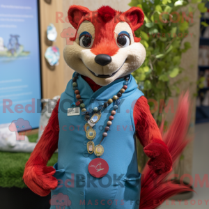 Maskotka Red Weasel kostyme...