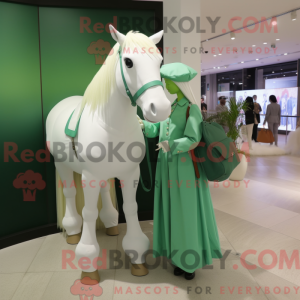 Green Horse mascot costume...