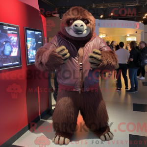 Maroon Giant Sloth mascot...