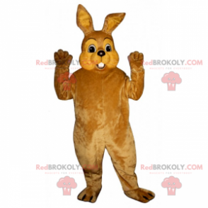 Braunes Kaninchenmaskottchen mit großen Augen - Redbrokoly.com