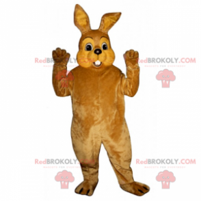 Mascotte de lapin marron aux grands yeux - Redbrokoly.com