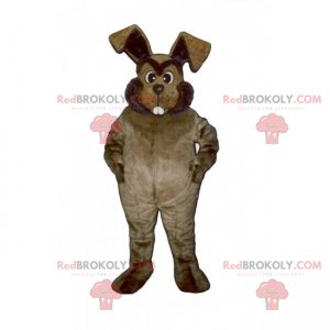 Mascotte coniglio marrone con grandi denti - Redbrokoly.com