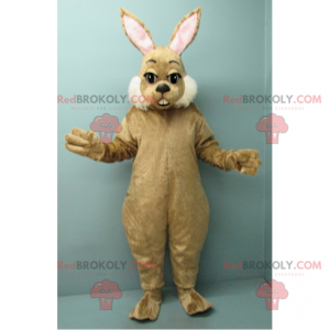 Mascotte bruin konijn en witte wangen - Redbrokoly.com