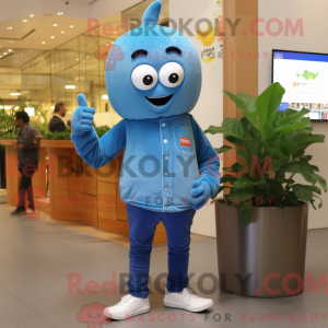 Blå Falafel maskot kostume...